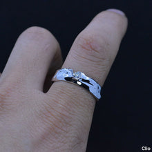 Load image into Gallery viewer, "Liquid Metal" Diamond Men's 14K White Gold Ring.