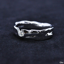 Load image into Gallery viewer, "Liquid Metal" Diamond Men's 14K White Gold Ring.