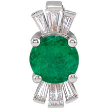 Load image into Gallery viewer, 14K Gold Chatham® Created Emerald & 1/6 CTW Diamond Pendant with Necklace