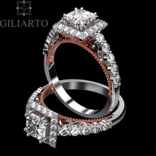 Load image into Gallery viewer, 1.5 Carat Adara Princess Moissanite Diamond Halo Engagement Ring - Giliarto