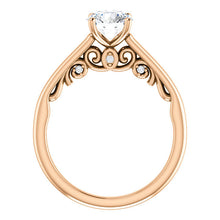 Load image into Gallery viewer, 14K Rose Gold 6.5 mm Round Forever One Moissanite .03 CTW Diamond Engagement Ring
