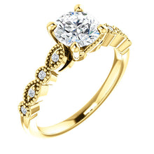 Load image into Gallery viewer, 14K Gold 6.5 mm Round Forever One Moissanite .07 CTW Diamond Engagement Ring