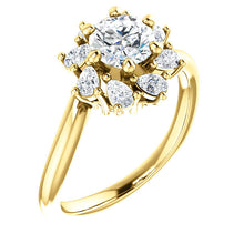 Load image into Gallery viewer, 14K Rose 5.5 mm Round 3/8 CTW Diamond Engagement Ring