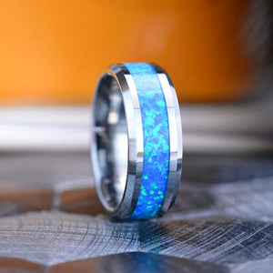 Genuine Abalone Shell Men's Tungsten Carbide Ring