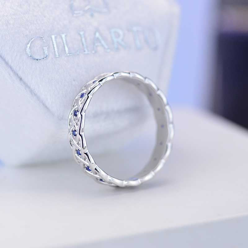 Blue Sapphire Gold Giliarto Eternity Ring