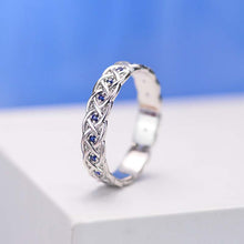 Load image into Gallery viewer, Blue Sapphire Gold Giliarto Eternity Ring
