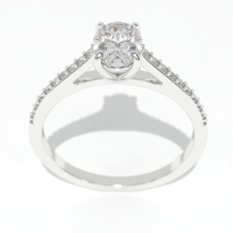 1 Carat Oval Giliarto Moissanite Gold Engagement Promissory Ring