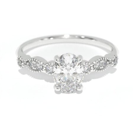 1 Carat Oval Giliarto Moissanite 14K Gold Engagement Promissory Ring