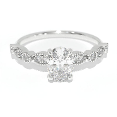 1 Carat Oval Giliarto Moissanite 14K Gold Engagement Promissory Ring