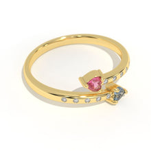 Load image into Gallery viewer, 0.3 Carat Giliarto Sapphire Ruby Gold Promissory Ring
