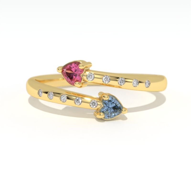 0.3 Carat Giliarto Sapphire Ruby Gold Promissory Ring