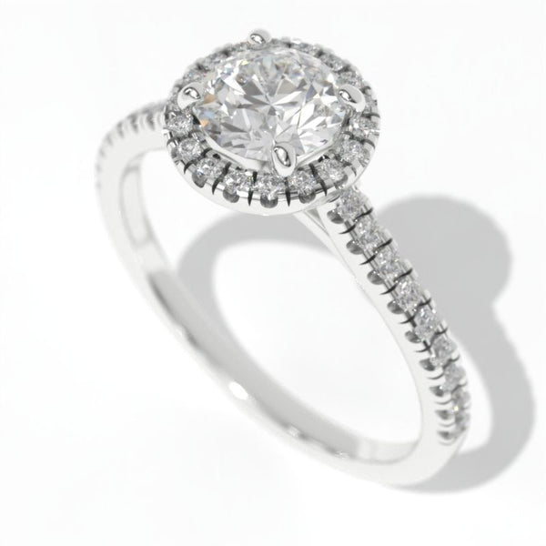 1 Carat Giliarto Moissanite Halo Gold Engagement Promissory Ring