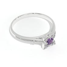 Load image into Gallery viewer, 0.15 Carat Giliarto Amethyst Diamond Gold Promissory Ring
