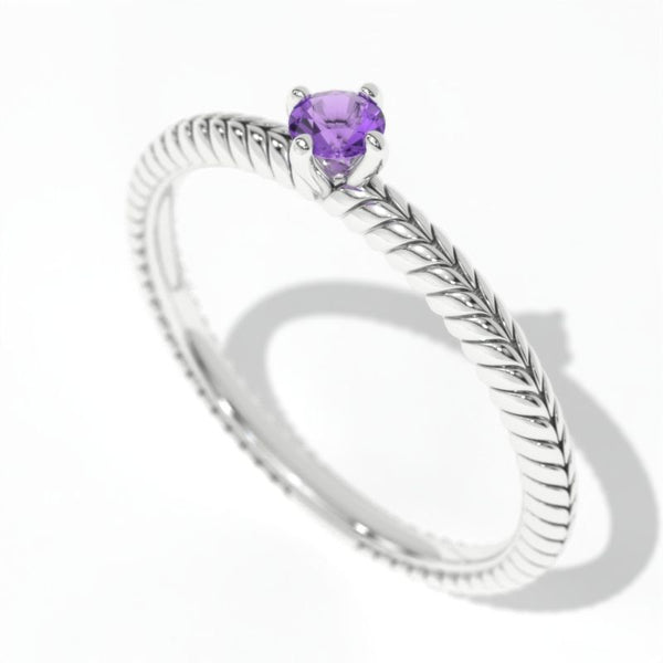 0.15 Carat Giliarto Amethyst  Gold Promissory Ring