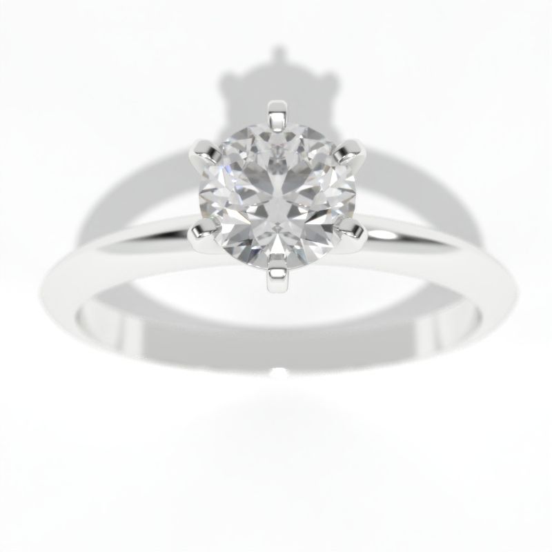 1 Carat Giliarto Moissanite Solitaire White Gold Engagement Ring