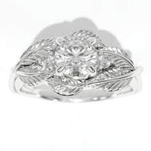 Load image into Gallery viewer, 1 Carat Giliarto Moissanite White Gold Engagement Floral Accented Ring
