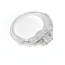 Load image into Gallery viewer, 1 Carat Giliarto Moissanite White Gold Engagement Floral Accented Ring

