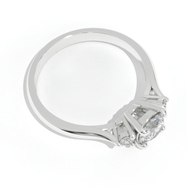 1 Carat Three Stone Giliarto Moissanite White Gold Engagement  Ring