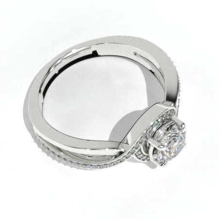 1.0 Carat  Moissanite Halo Engagement Ring