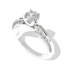 Load image into Gallery viewer, 1.0 Carat Forever One Moissanite Engagement Ring 14K White  Gold
