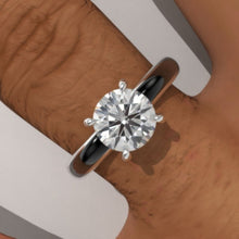 Load image into Gallery viewer, 1 Carat Giliarto Moisanite  Gold Black Enamel Engagement Promissory Ring
