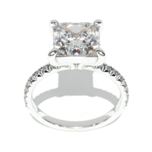 Load image into Gallery viewer, 3.2 Carat Giliarto Moissanite Princess Cut Engagement Gold Ring.
