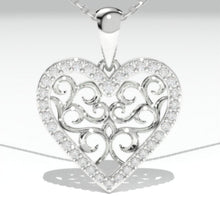 Load image into Gallery viewer, Love Heart Pendant Necklace 14K White Gold
