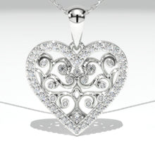 Load image into Gallery viewer, Love Heart Pendant Necklace 14K White Gold
