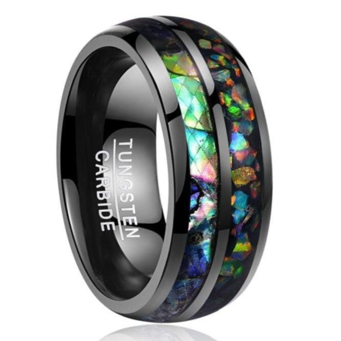 Opal Tungsten Carbide Ring - Giliarto