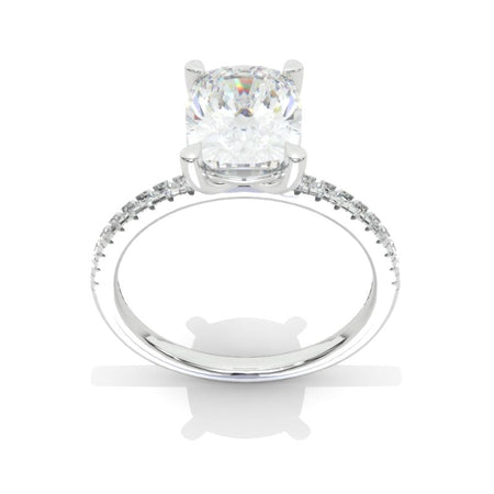 9x7mm Cushion Cut Vintage style Halo Giliarto Moissanite Diamond White Gold Engagement Ring