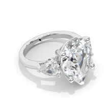 Load image into Gallery viewer, 16x12mm Pear Cut Vintage style Halo Giliarto Moissanite Diamond White Gold Engagement Ring
