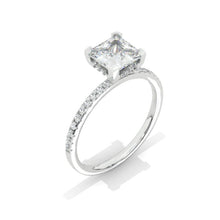 Load image into Gallery viewer, 2 Carat Princess Cut 6.5mm Giliarto Moissanite Diamond White Gold Engagement Ring
