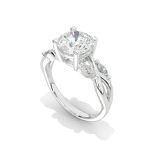 Load image into Gallery viewer, 2 Carat 8mm Round Halo Giliarto Moissanite Diamond White Gold Engagement Ring

