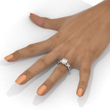 Load image into Gallery viewer, 2 Carat 8mm Round Halo Giliarto Moissanite Diamond White Gold Engagement Ring
