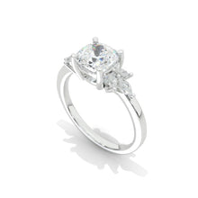 Load image into Gallery viewer, 7x7mm Cushion Cut Halo Giliarto Moissanite Diamond White Gold Engagement Ring
