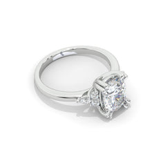 Load image into Gallery viewer, 9x7mm Cushion Cut Halo Giliarto Moissanite Diamond White Gold Engagement Ring
