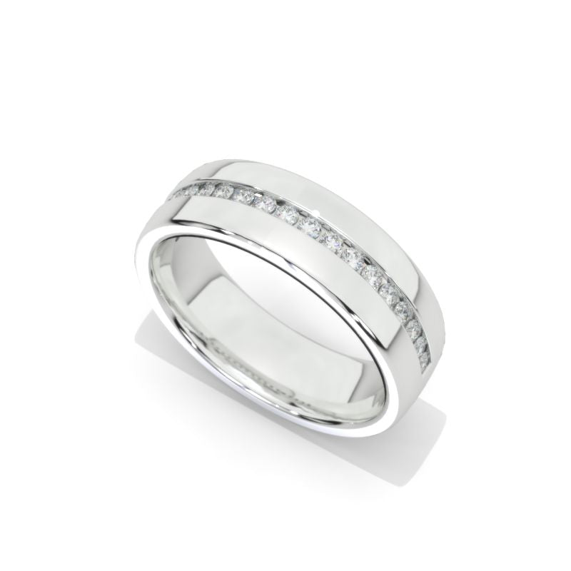 Half Etenity Ring 1.5mm wide 6mm Giliarto Moissanite Diamond White Gold Engagement Ring Media 3 of 7