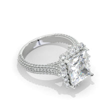 Load image into Gallery viewer, 10x8mm Radiant Cut Giliarto Moissanite Diamond White Gold Engagement Ring
