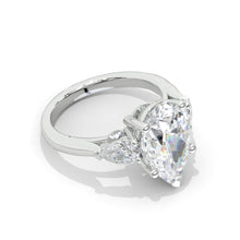 Load image into Gallery viewer, 14x9mm Pear Cut Halo Giliarto Moissanite Diamond White Gold Engagement Ring
