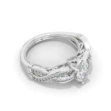Load image into Gallery viewer, Vintage Style 9x4.5mm Marquise Giliarto Moissanite Diamond White Gold Engagement Ring
