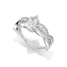 Load image into Gallery viewer, Vintage Style 9x4.5mm Marquise Giliarto Moissanite Diamond White Gold Engagement Ring
