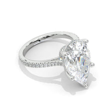 Load image into Gallery viewer, Nicely Crafted Pear Cut 16x10.25mm Giliarto Moissanite Diamond White Gold Engagement Ring
