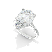 Load image into Gallery viewer, Nicely Crafted Pear Cut 16x10.25mm Giliarto Moissanite Diamond White Gold Engagement Ring
