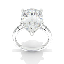 Load image into Gallery viewer, Nicely Crafted Pear Cut 16x10.25mm Giliarto Moissanite Diamond White Gold Engagement Ring
