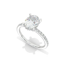 Load image into Gallery viewer, Oval Cut 9x7mm Giliarto Moissanite Diamond White Gold Engagement Ring
