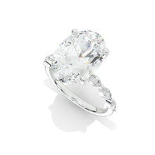 Load image into Gallery viewer, Oval Cut 14x10mm Giliarto Moissanite Diamond White Gold Engagement Ring
