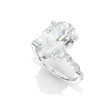 Load image into Gallery viewer, Oval Cut 14x10mm Giliarto Moissanite Diamond White Gold Engagement Ring
