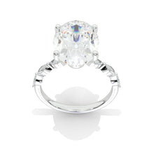 Load image into Gallery viewer, Oval Cut 14x10mm Giliarto Moissanite Diamond White Gold Engagement Ring
