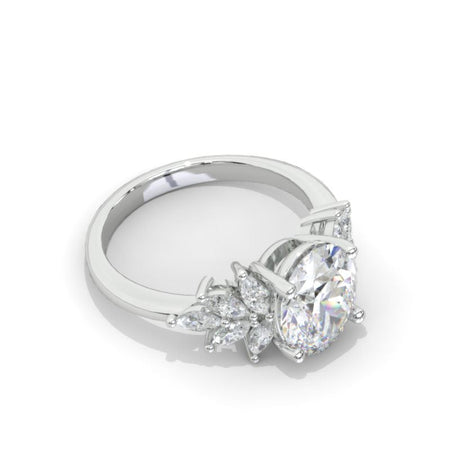 Oval Cut 10x8mm Giliarto Moissanite Diamond White Gold Engagement Ring