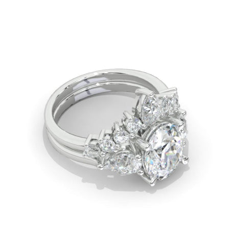 10x8mm Oval Cut Giliarto Moissanite Diamond White Gold Engagement Ring